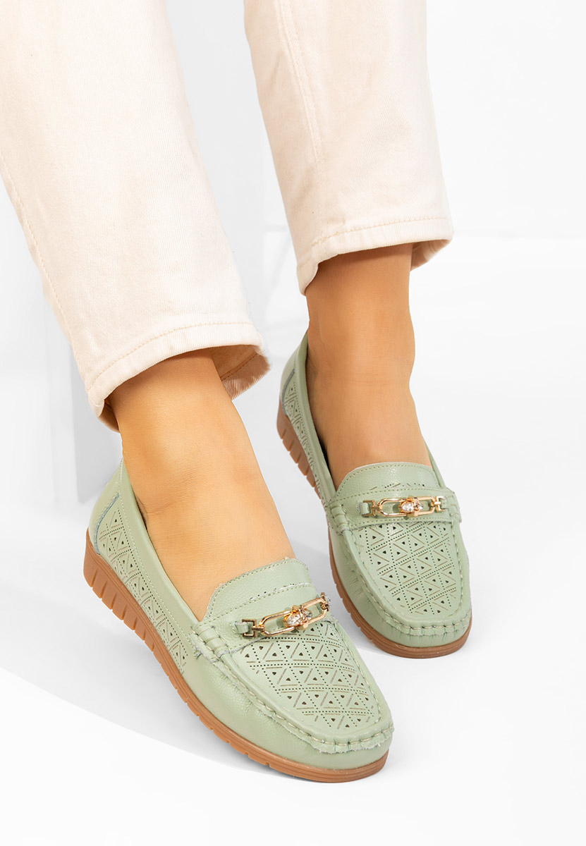 Mokasinke od prirodne kože Giona zeleno