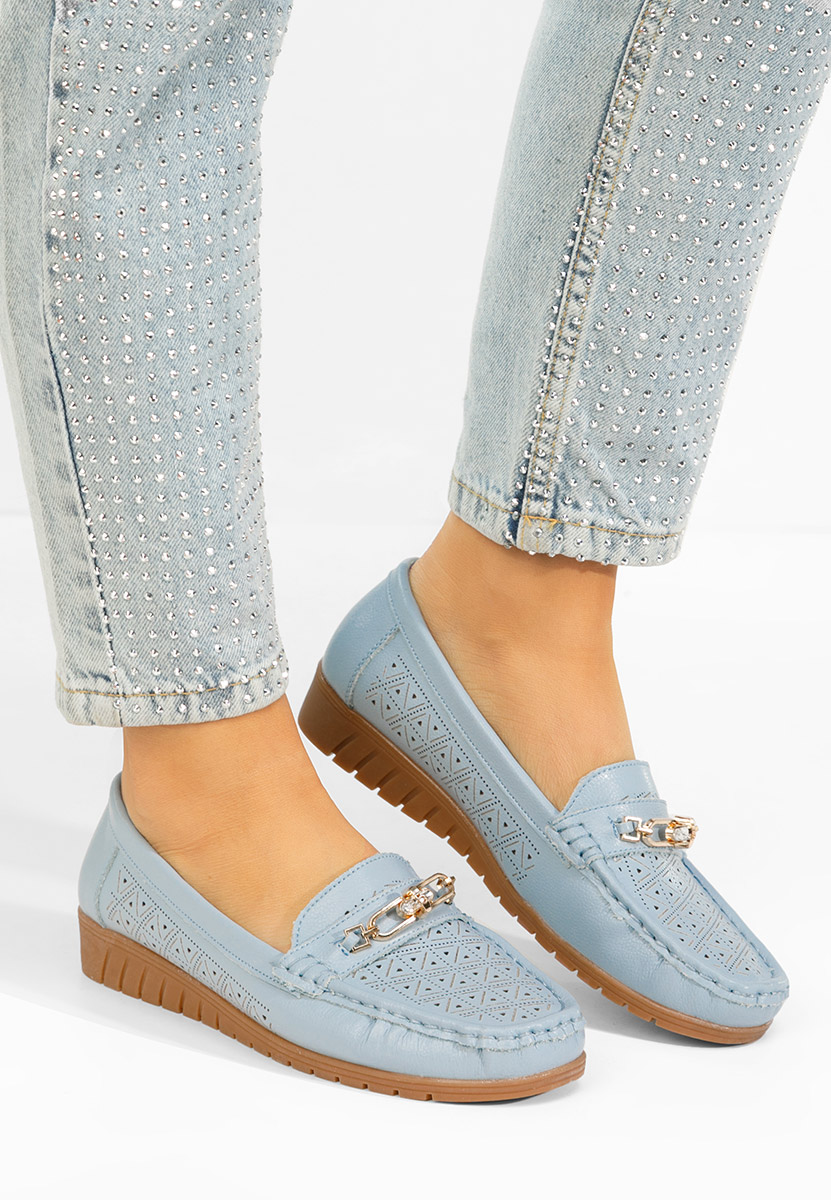 Mokasinke od prirodne kože Giona plavi