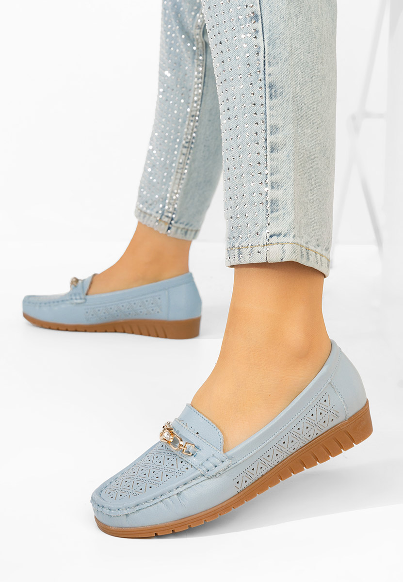 Mokasinke od prirodne kože Giona plavi