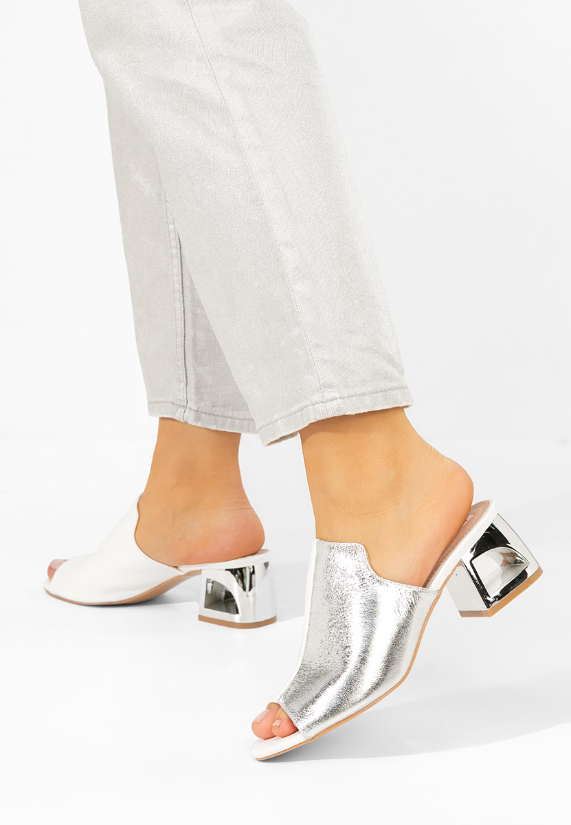 Papuče na petu Floriana V2 bijele