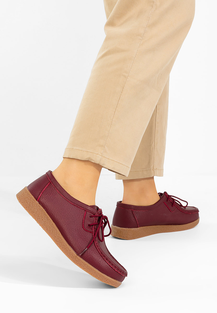 Ženske mokasinke Afinia vinsko crvena