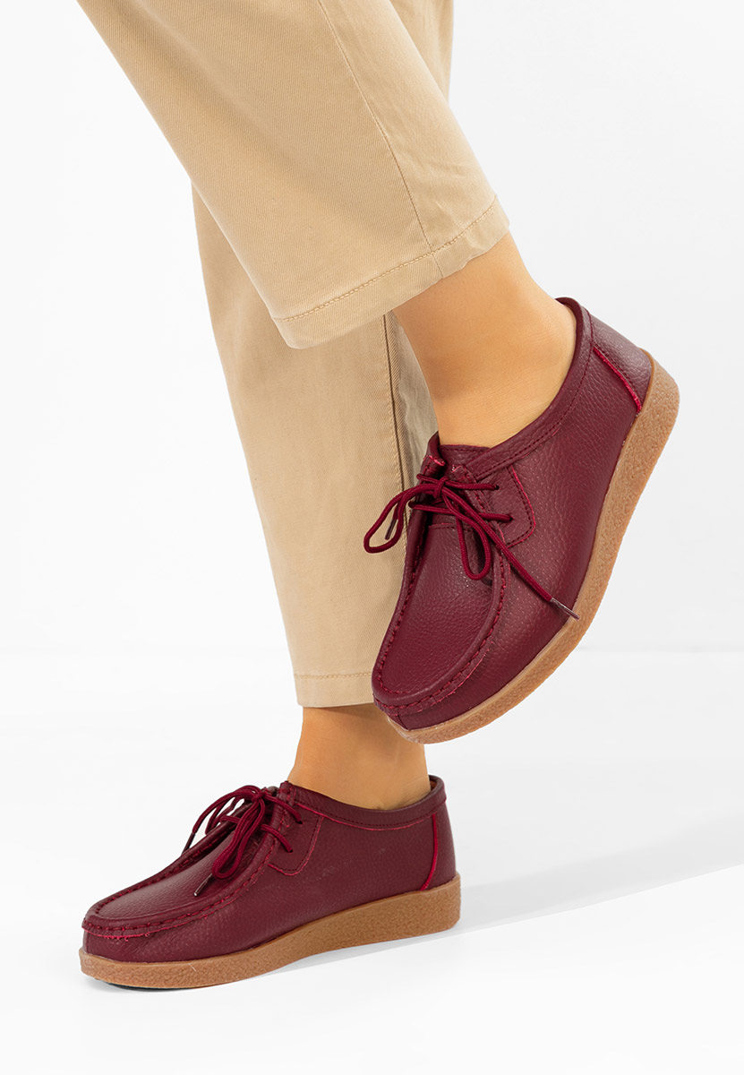 Ženske mokasinke Afinia vinsko crvena