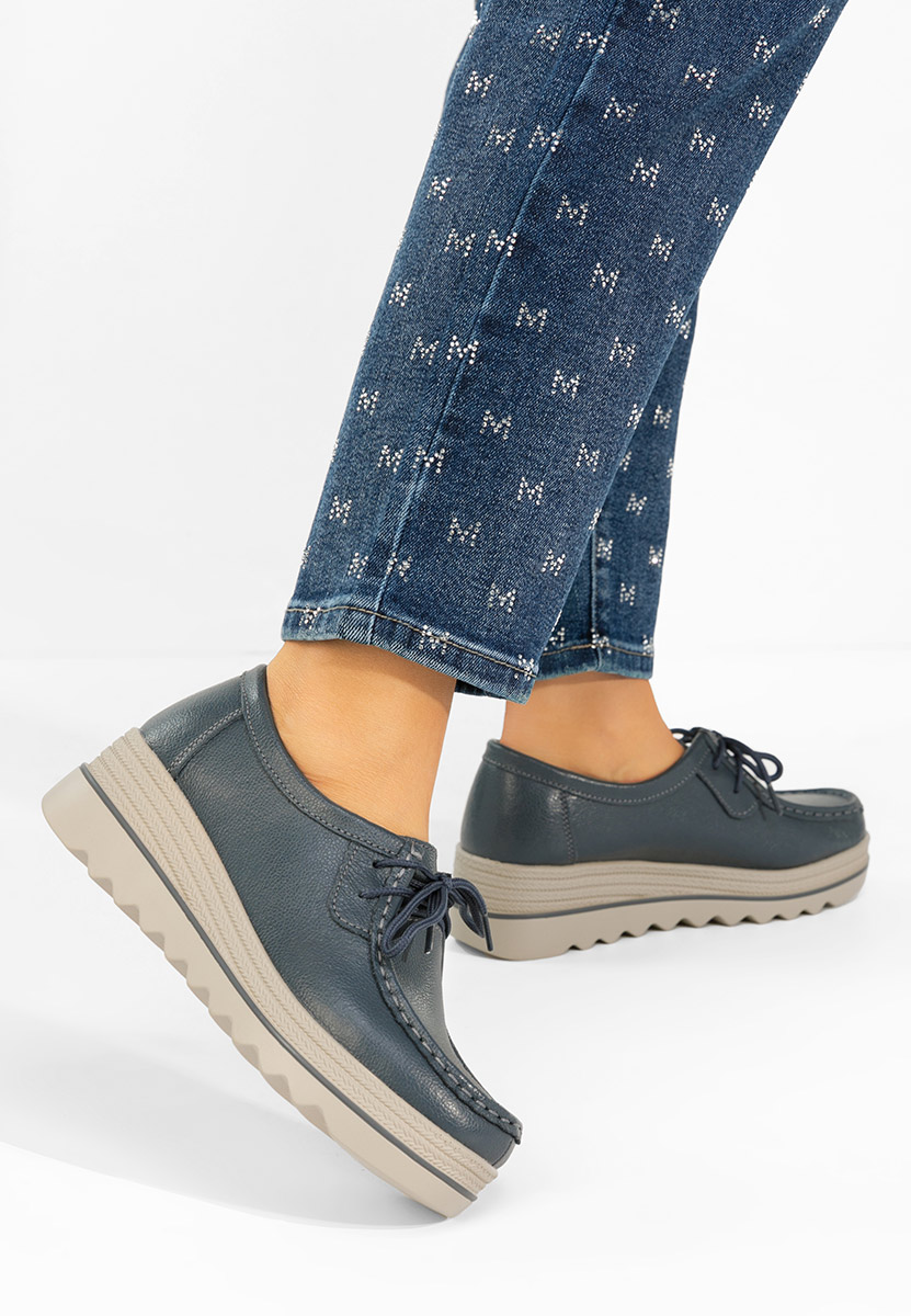 Mokasinke na punu petu Evelinia V2 plavo navy