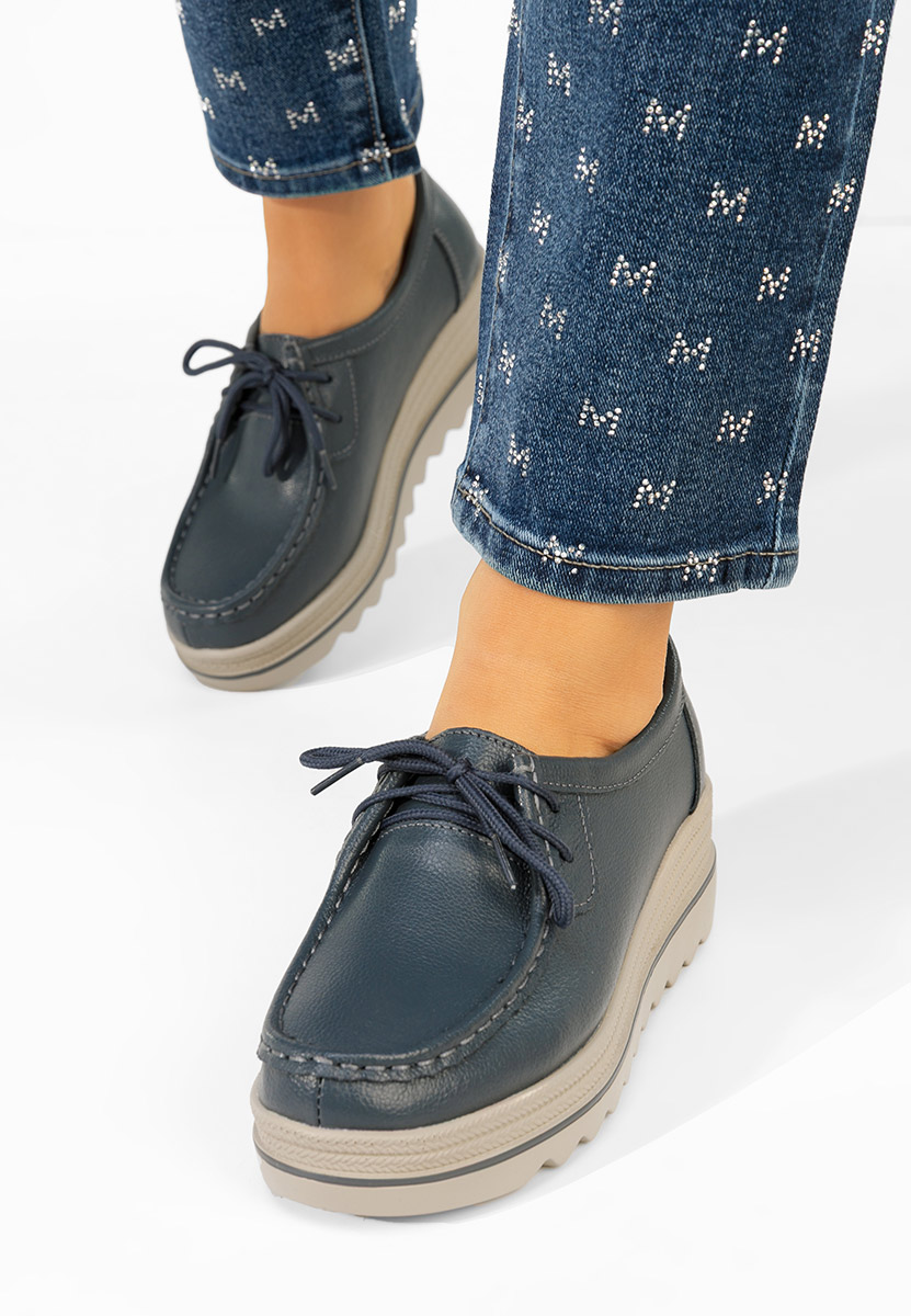 Mokasinke na punu petu Evelinia V2 plavo navy