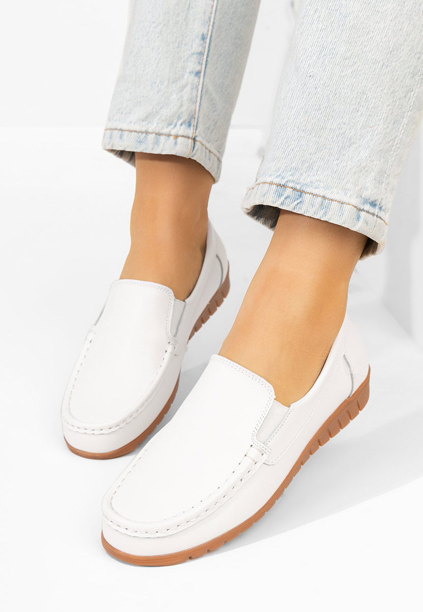 Mokasinke od prirodne kože Panoma bijele