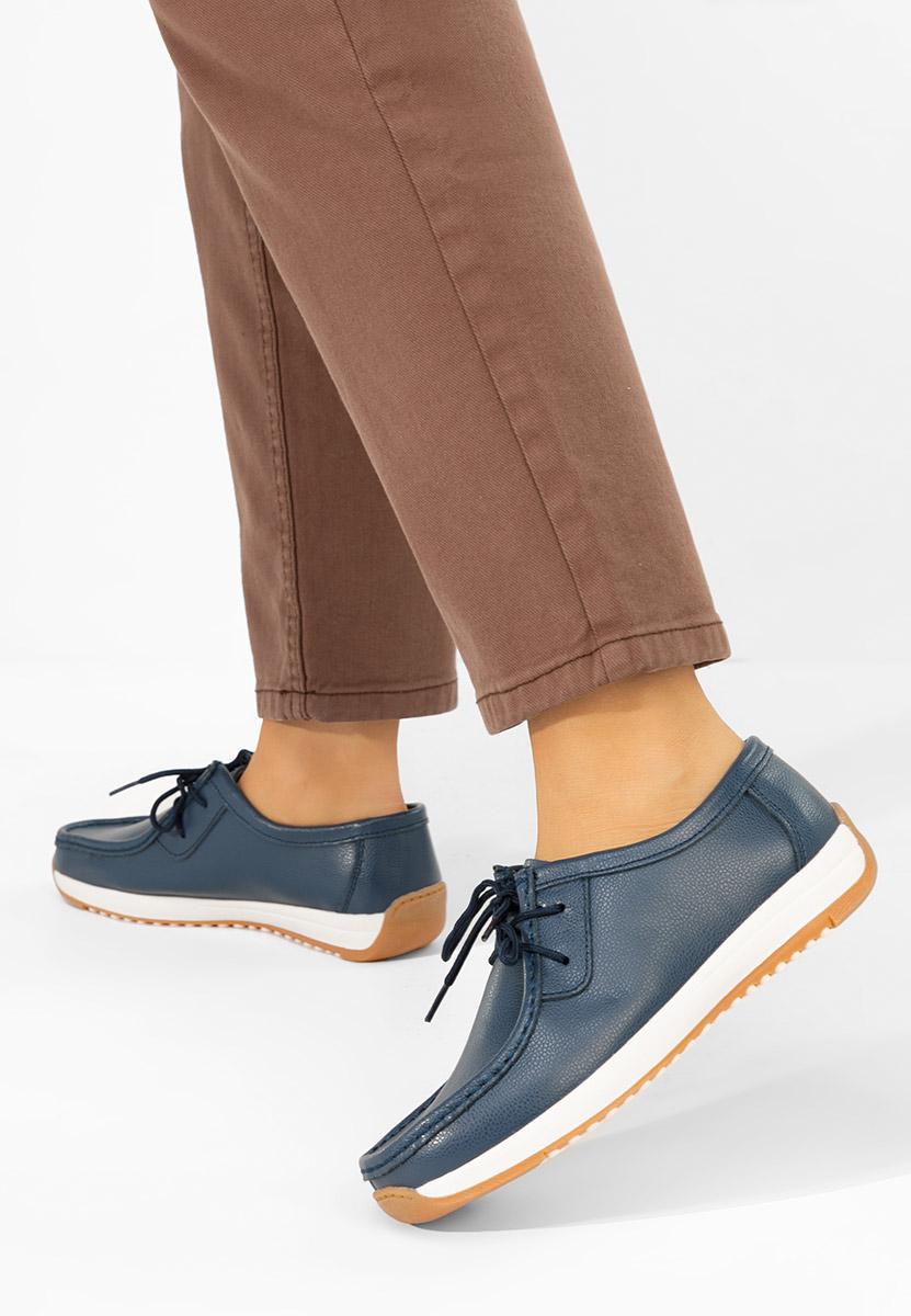 Mokasinke od prirodne kože Solenia plavo navy