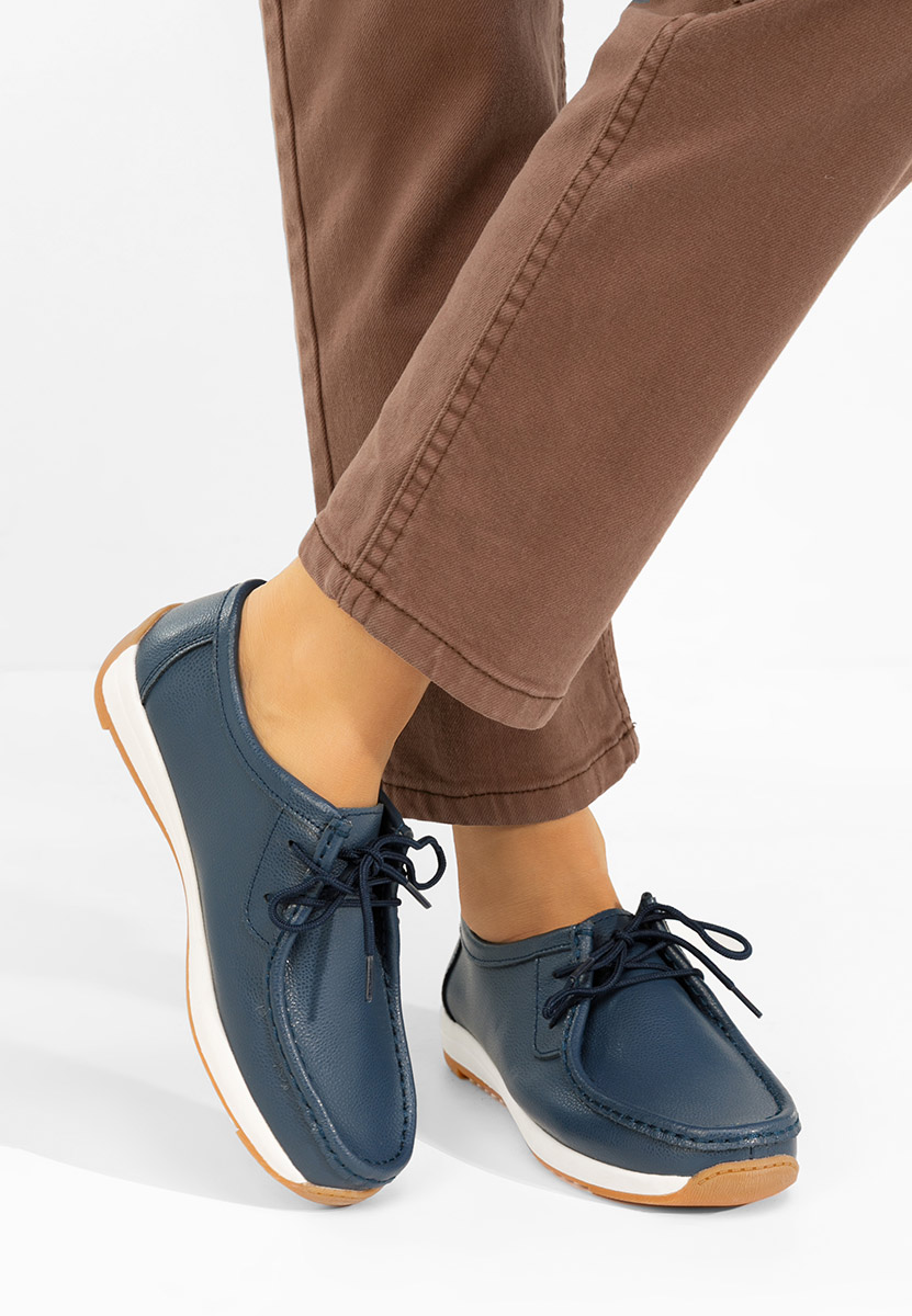 Mokasinke od prirodne kože Solenia plavo navy