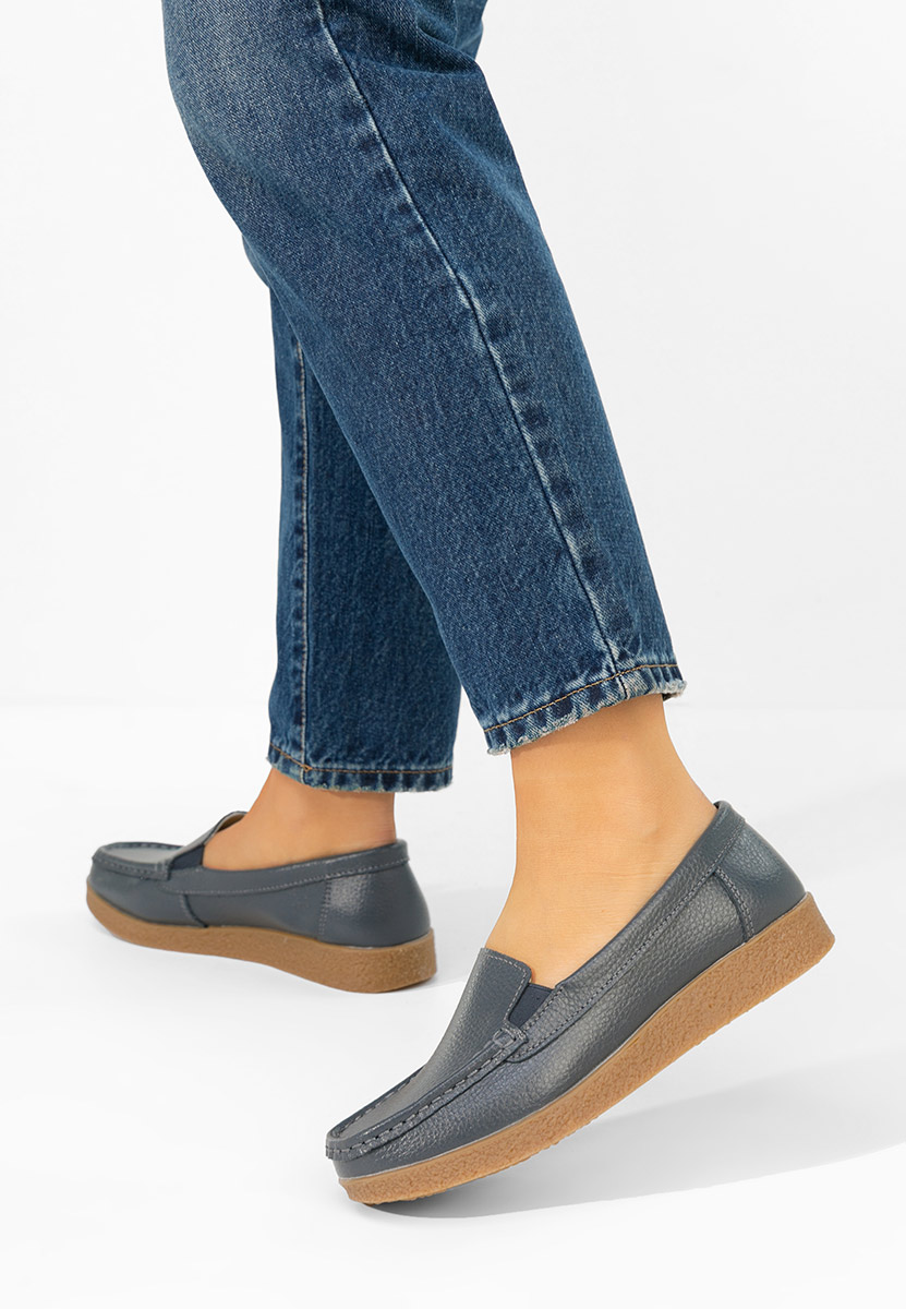 Mokasinke od prirodne kože Nerida sivo
