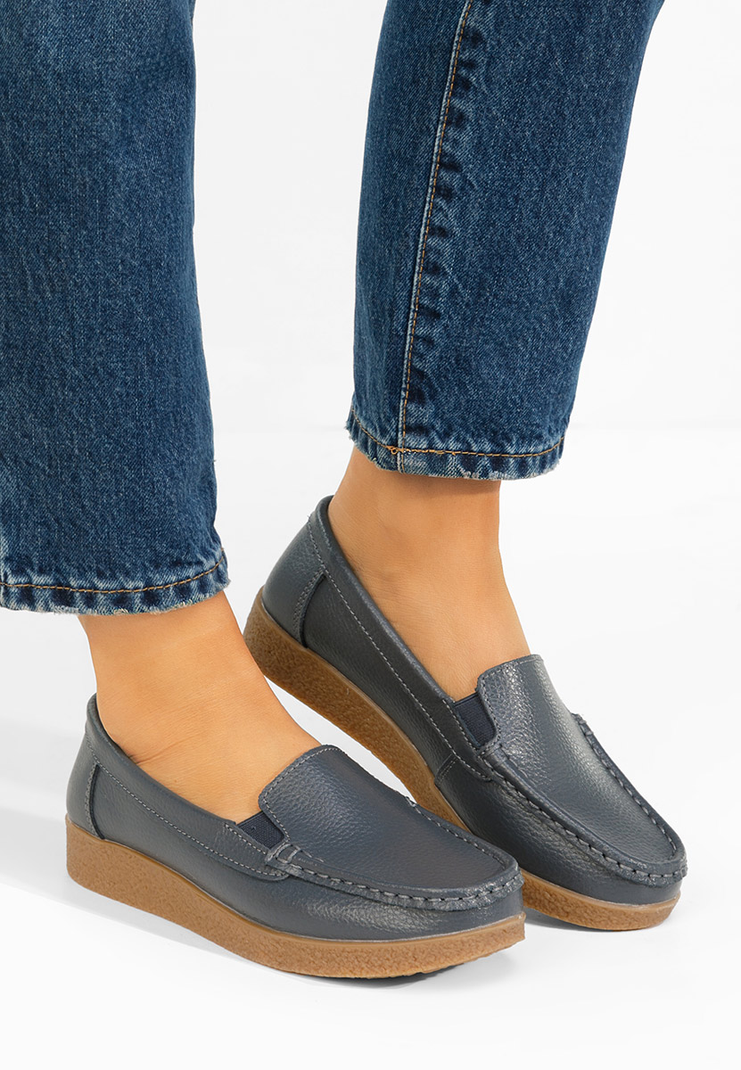 Mokasinke od prirodne kože Nerida sivo