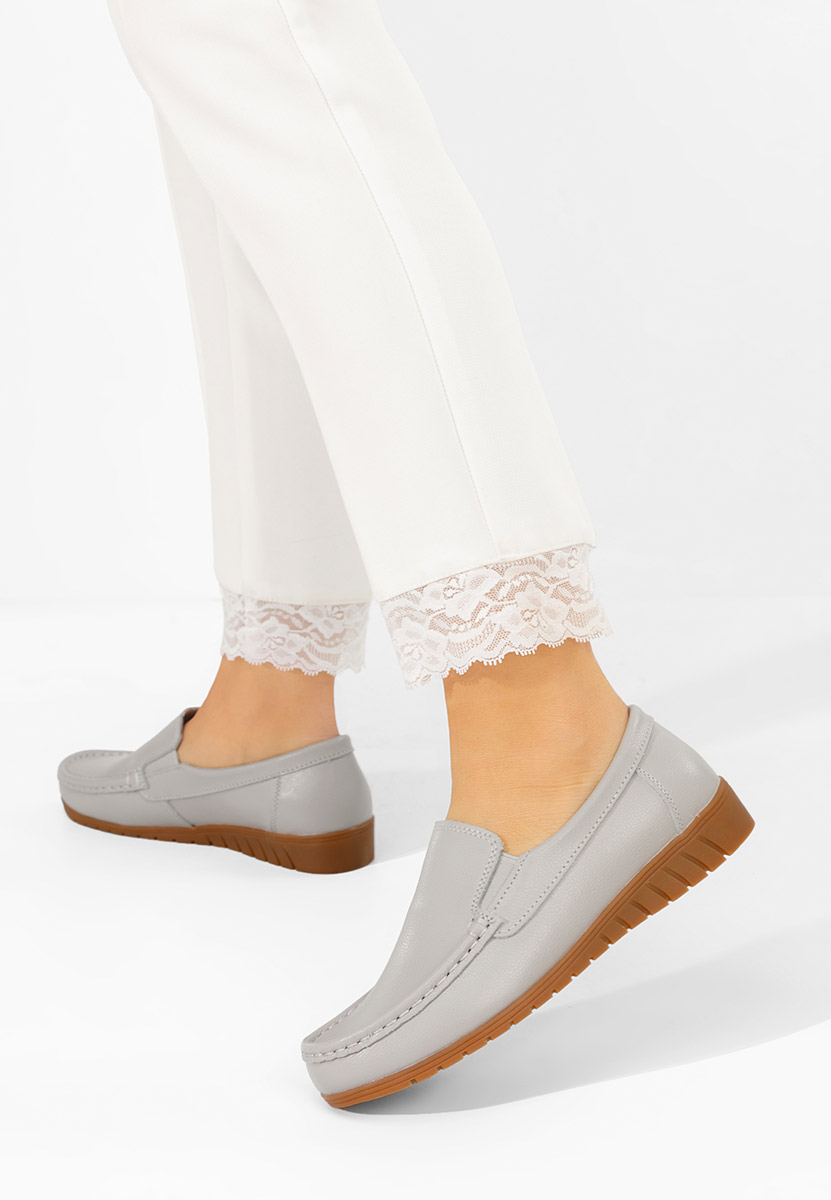 Mokasinke od prirodne kože Panoma sivo