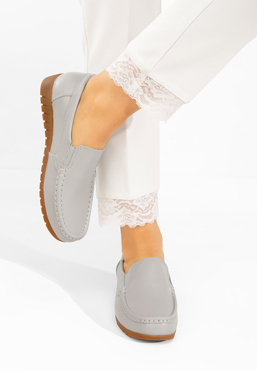 Mokasinke od prirodne kože Panoma sivo