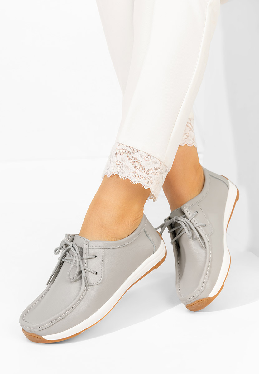 Mokasinke od prirodne kože Solenia sivo