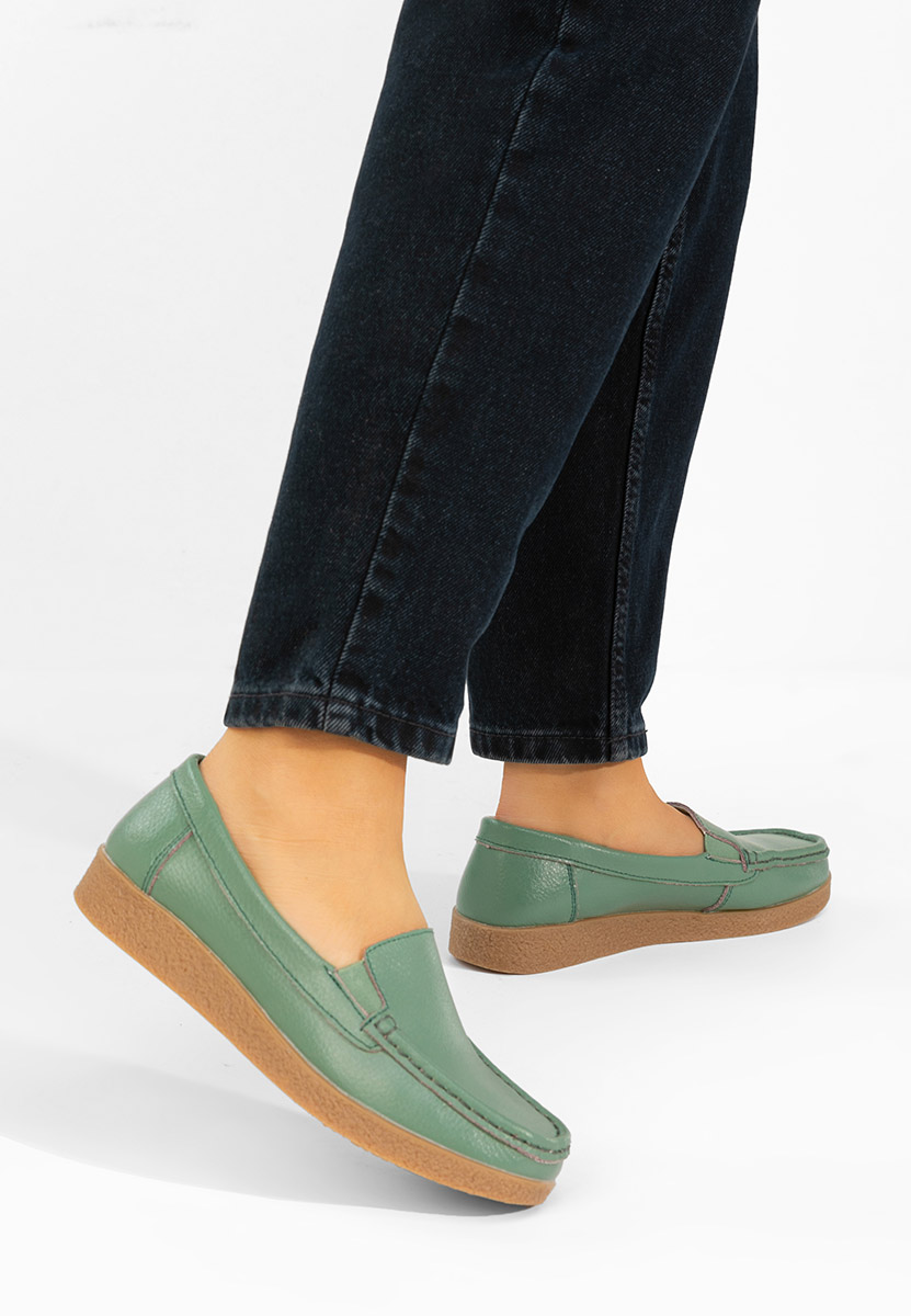 Mokasinke od prirodne kože Nerida zeleno