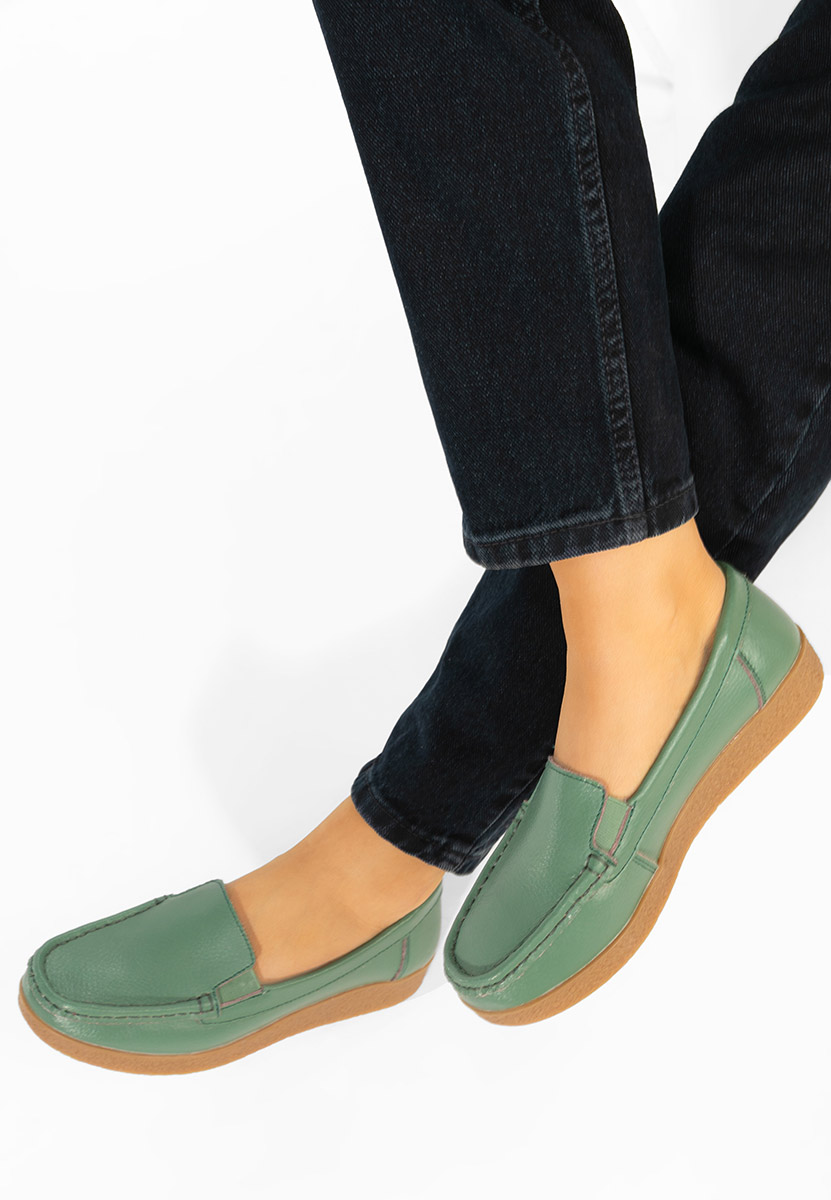 Mokasinke od prirodne kože Nerida zeleno