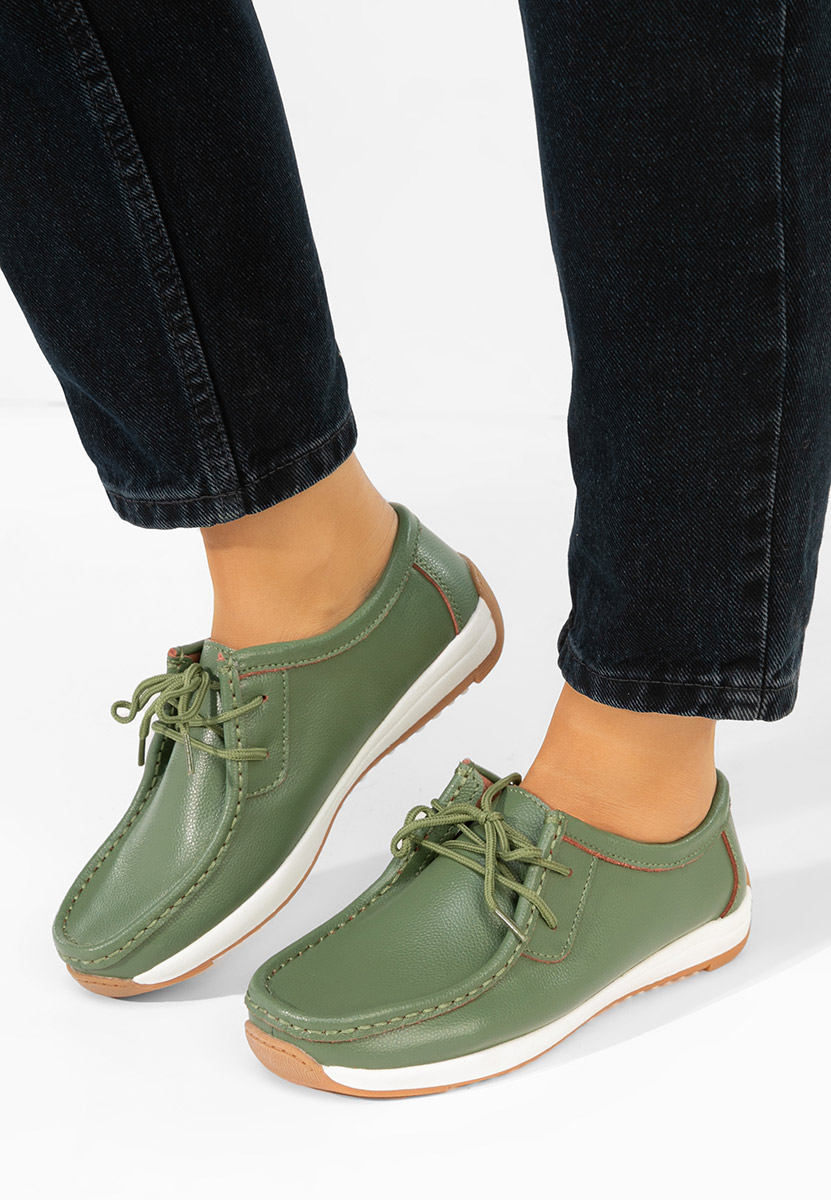 Mokasinke od prirodne kože Solenia zeleno