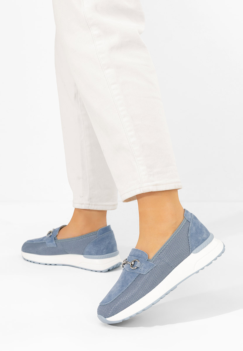 Mokasinke od prirodne kože Hermony plavi