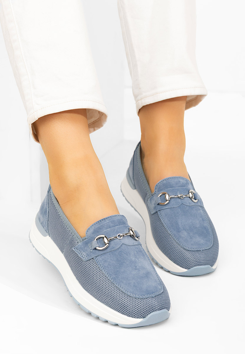 Mokasinke od prirodne kože Hermony plavi