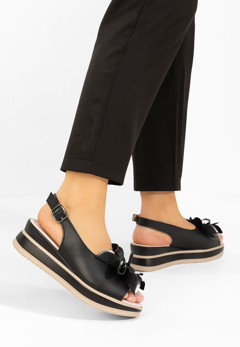 Sandale s platformom kože Rafaelia crno