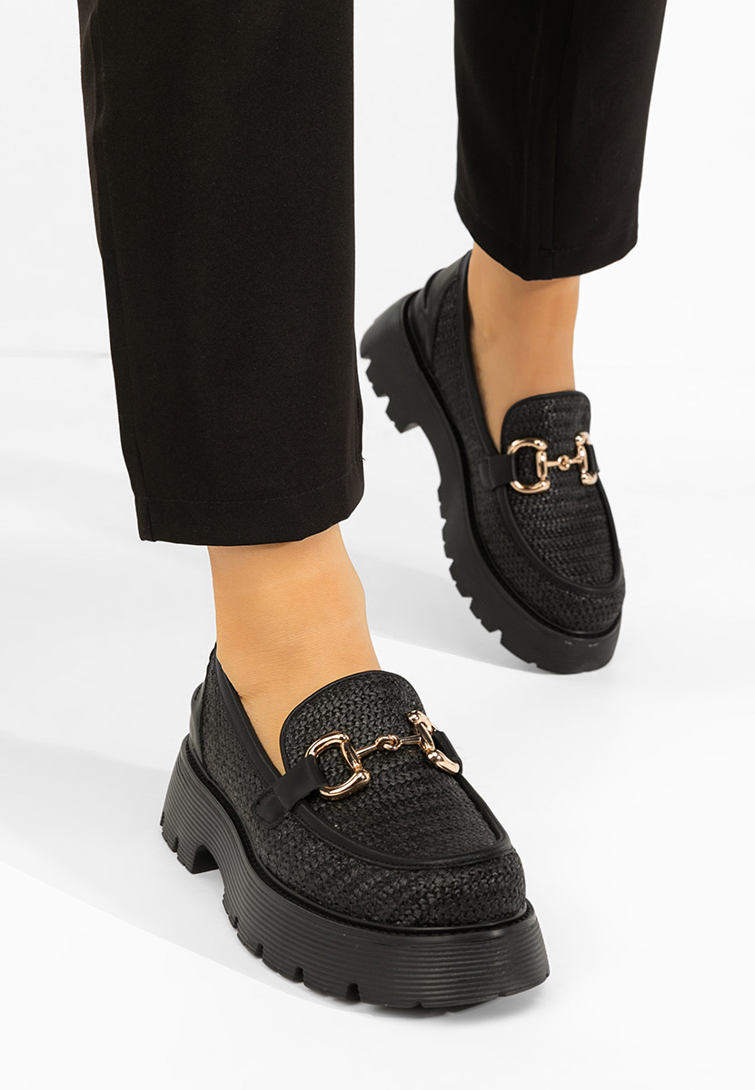 Mokasinke od prirodne kože Yolandia crno