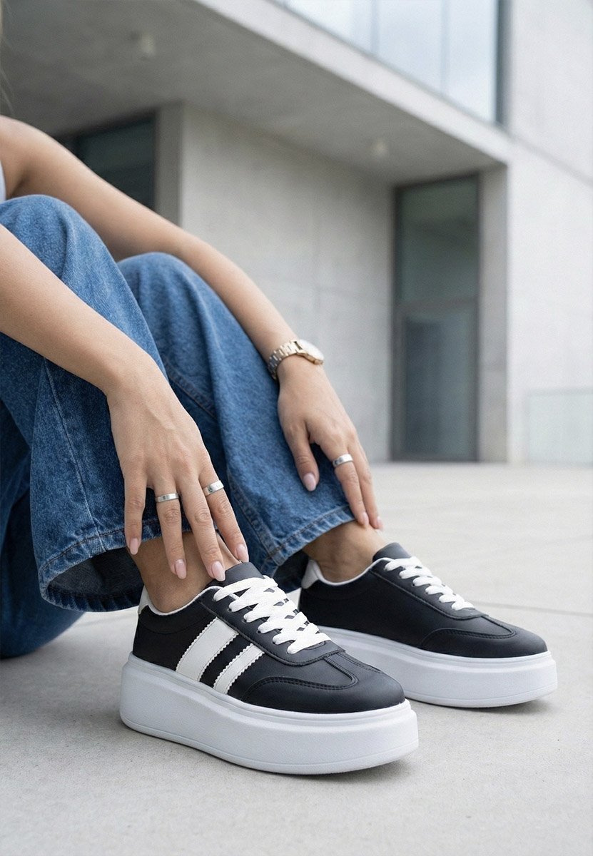 Tenisice sa platformom Semana crno