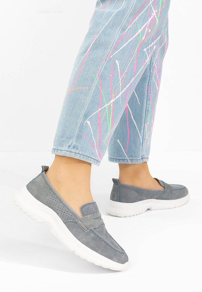 Mokasinke od prirodne kože Raluka sivo