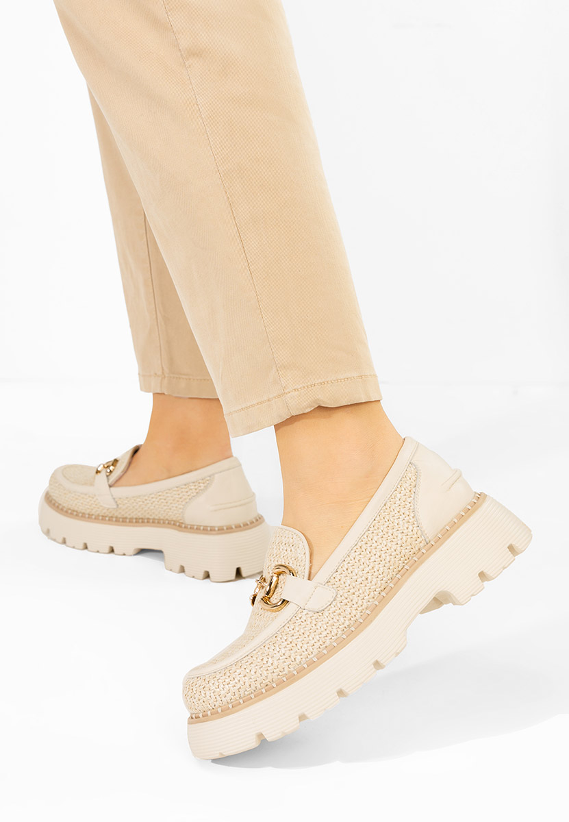 Mokasinke od prirodne kože Yolandia bež