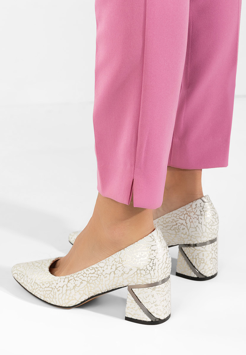 Kožne cipele na petu Esperanta srebrno