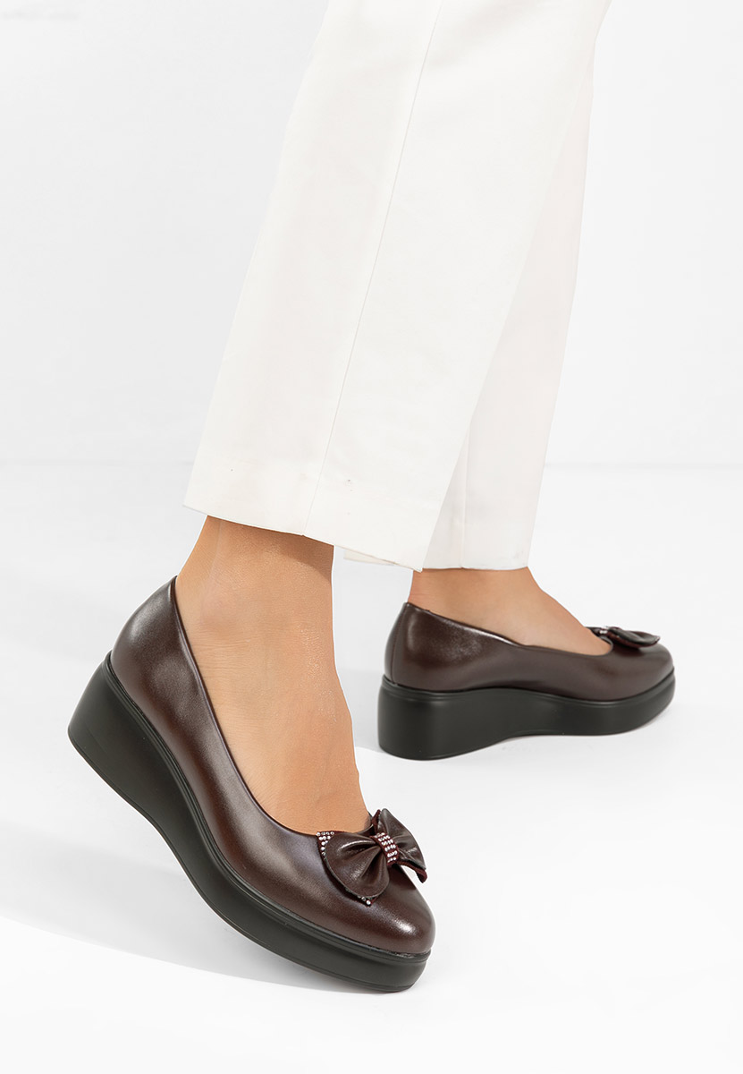 Cipele s platformom Liliane vinsko crvena