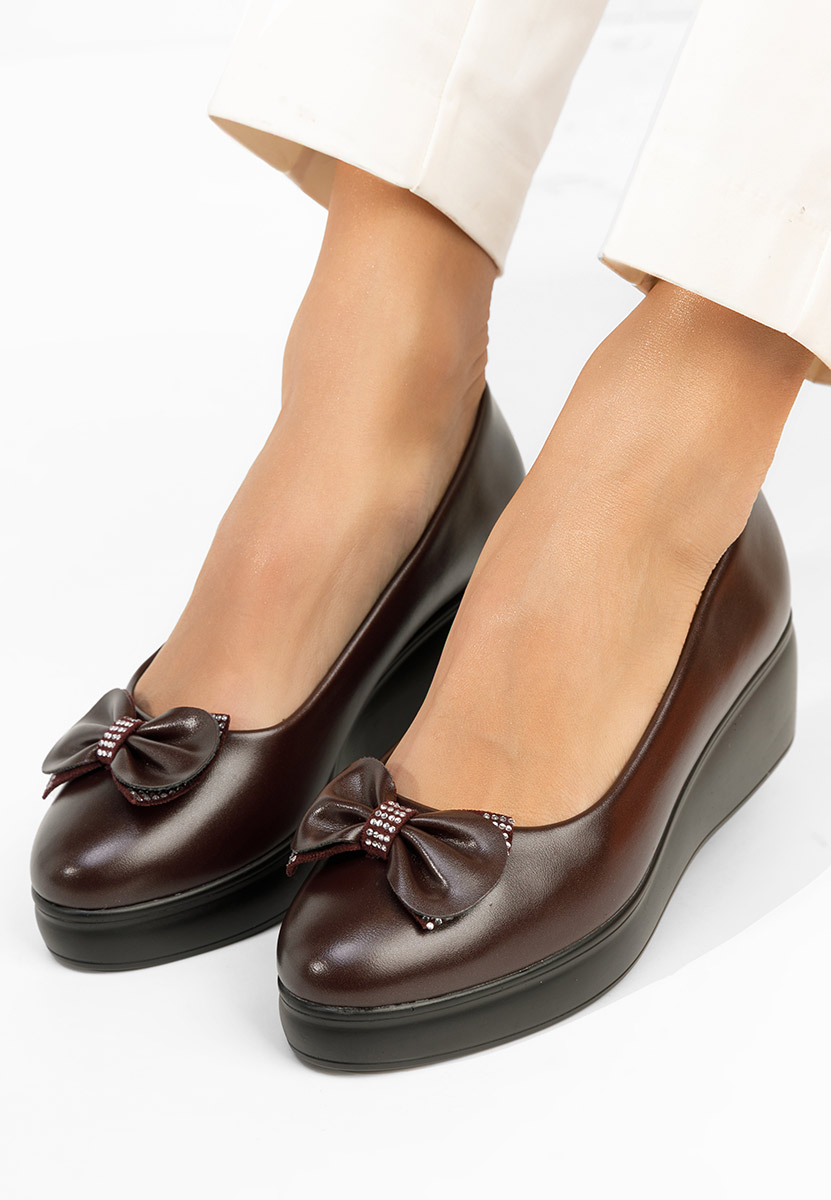 Cipele s platformom Liliane vinsko crvena