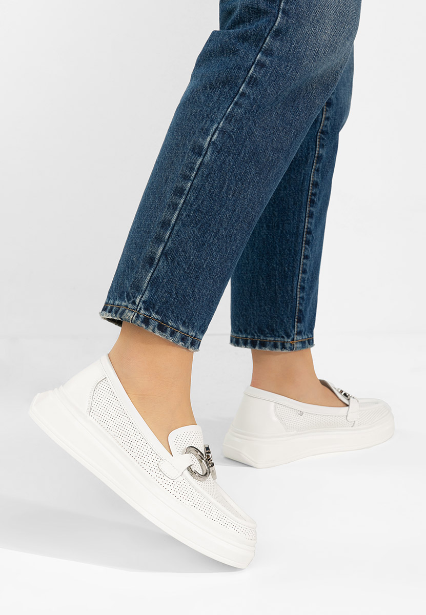 Mokasinke od prirodne kože Hermiona bijele