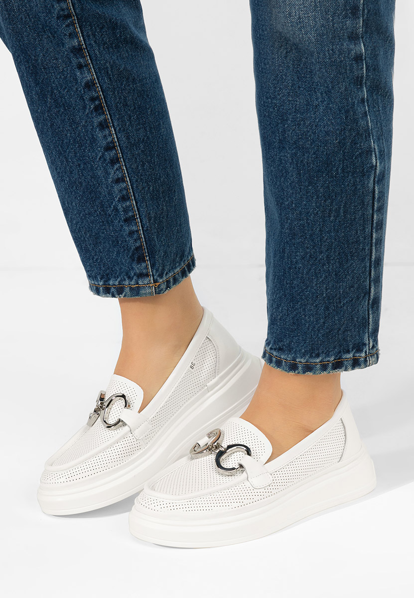 Mokasinke od prirodne kože Hermiona bijele