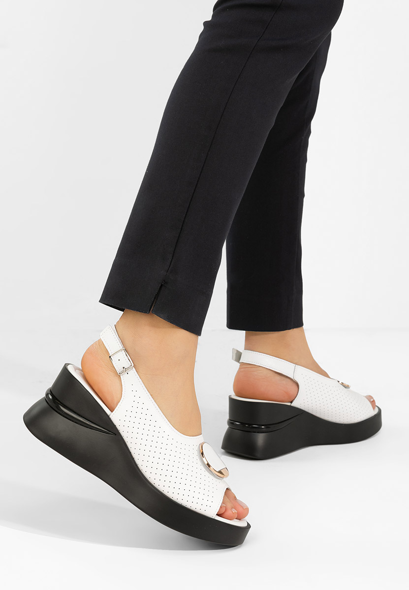 Sandale s platformom kože Zinalia bijele