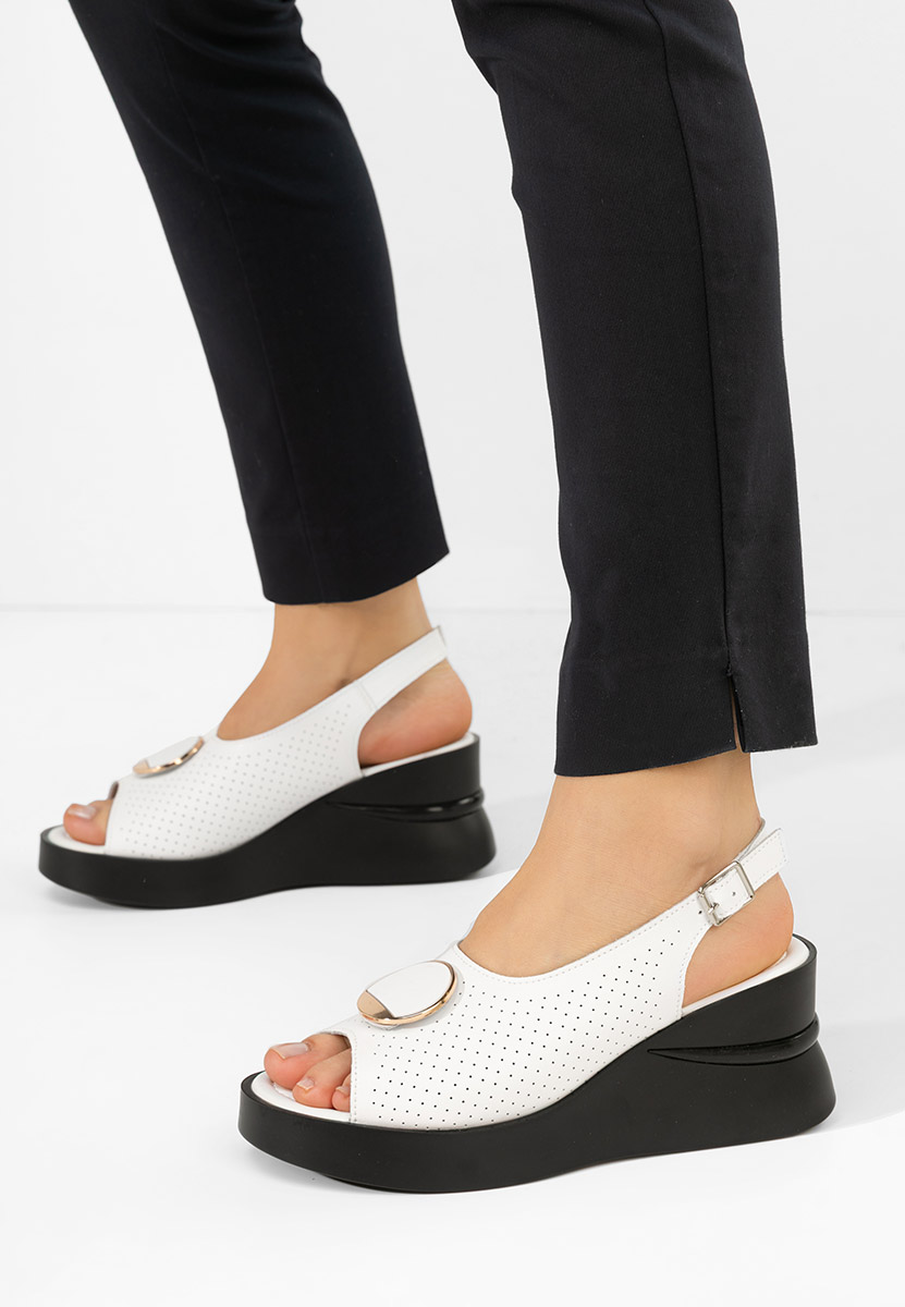 Sandale s platformom kože Zinalia bijele