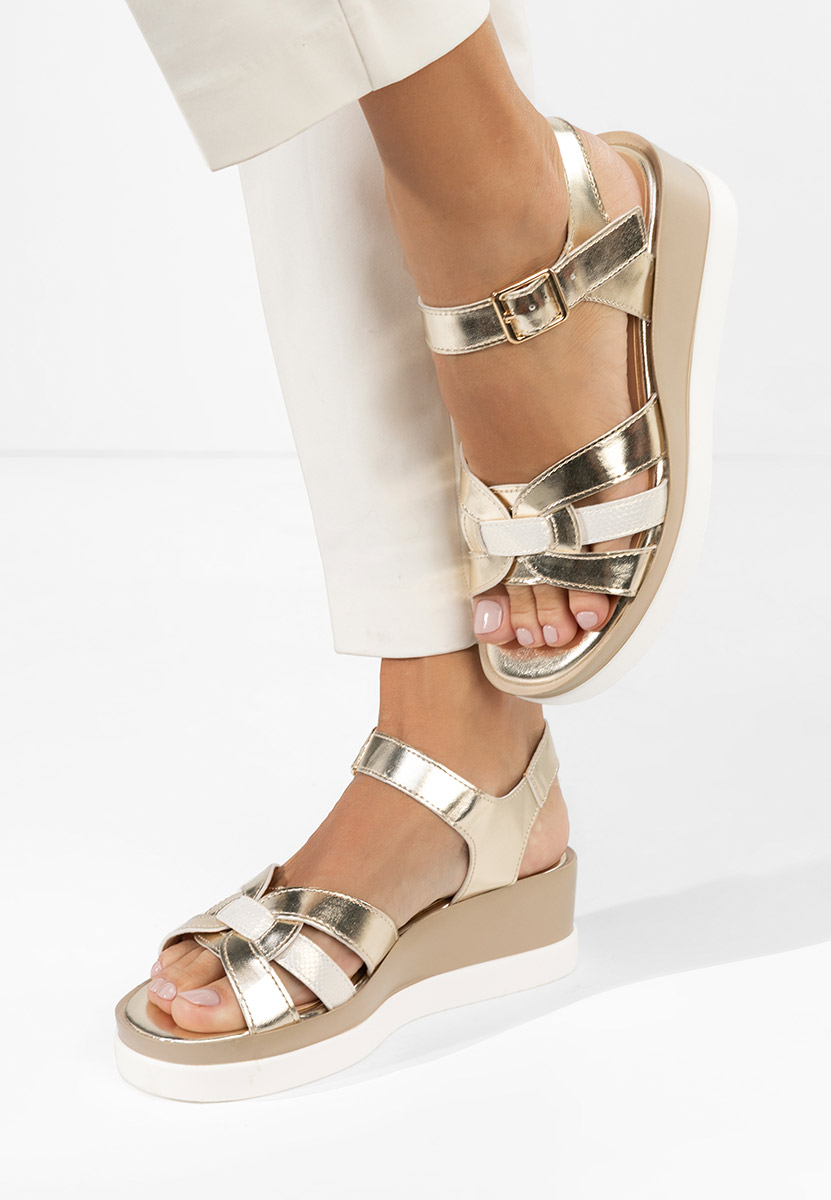 Sandale s platformom Barkita zlatno