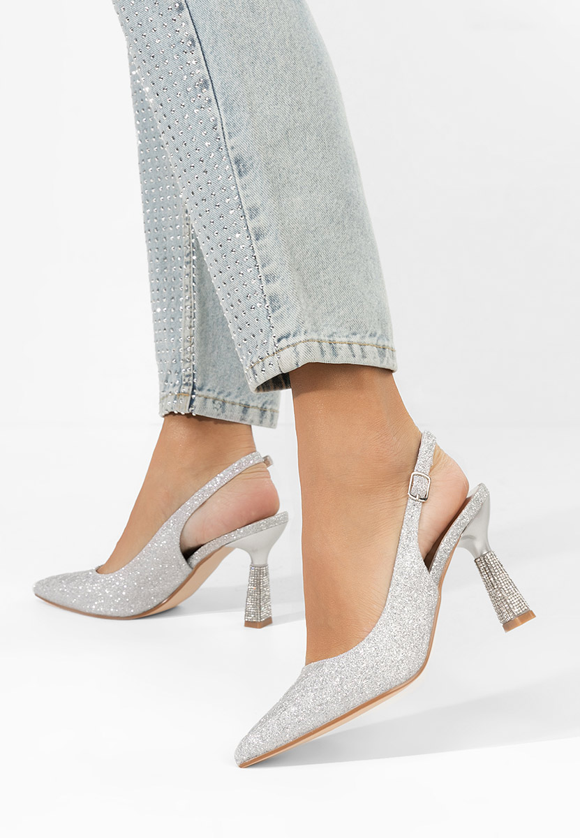 Elegantne cipele na petu Axellia srebrno