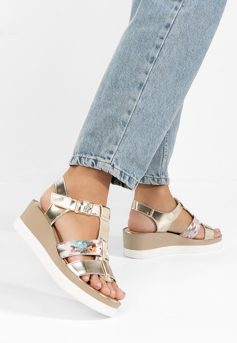 Sandale s platformom Anastasis zlatno