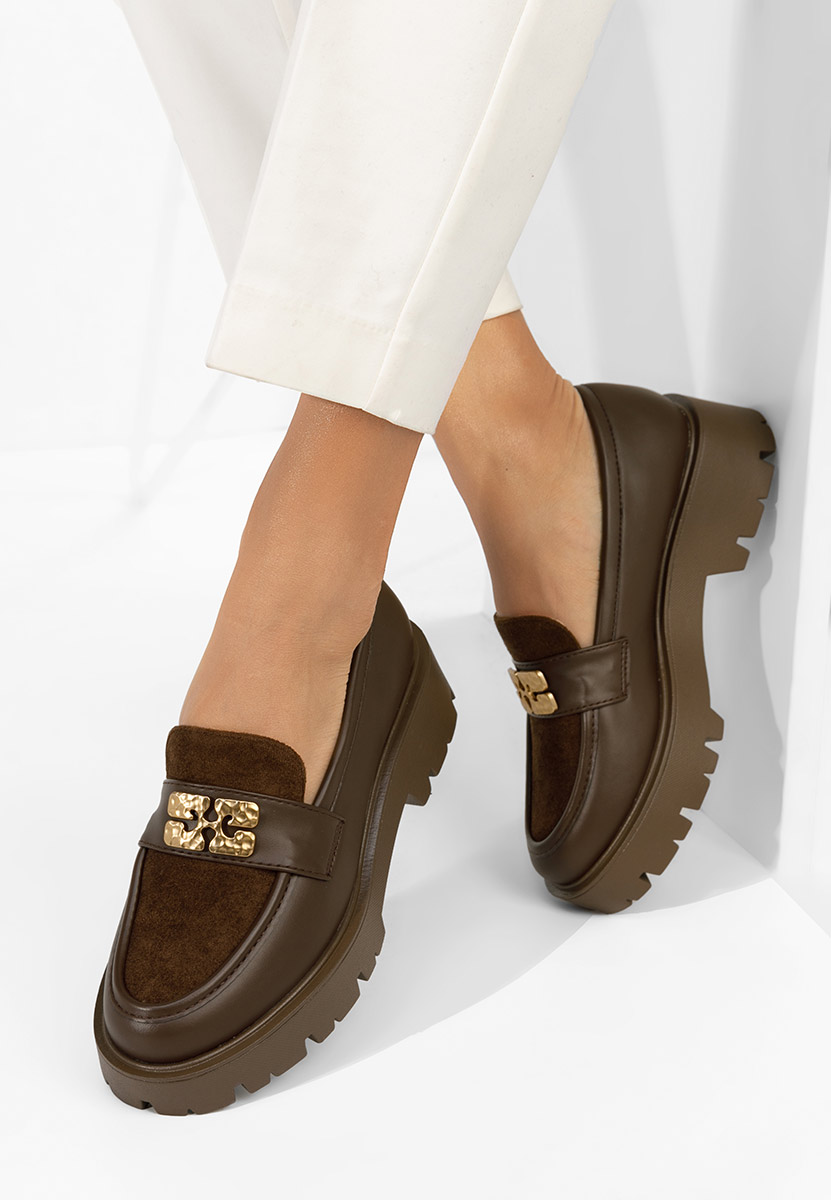 Mokasinke ženske Karamela braon