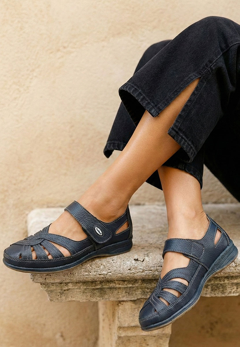 Balerinke od prirodne kože Parina plavi