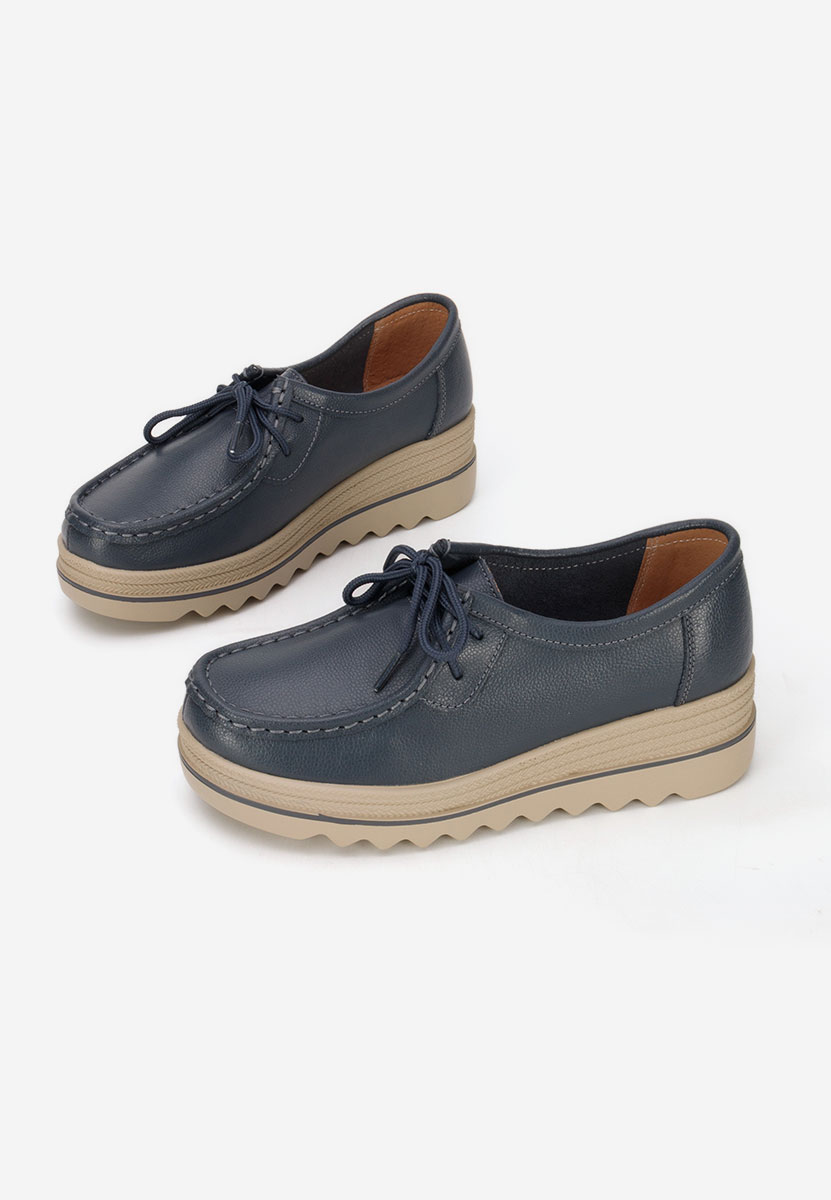 Mokasinke na punu petu Evelinia V2 plavo navy