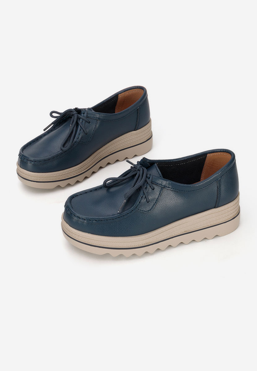 Mokasinke na punu petu Evelinia plavo navy