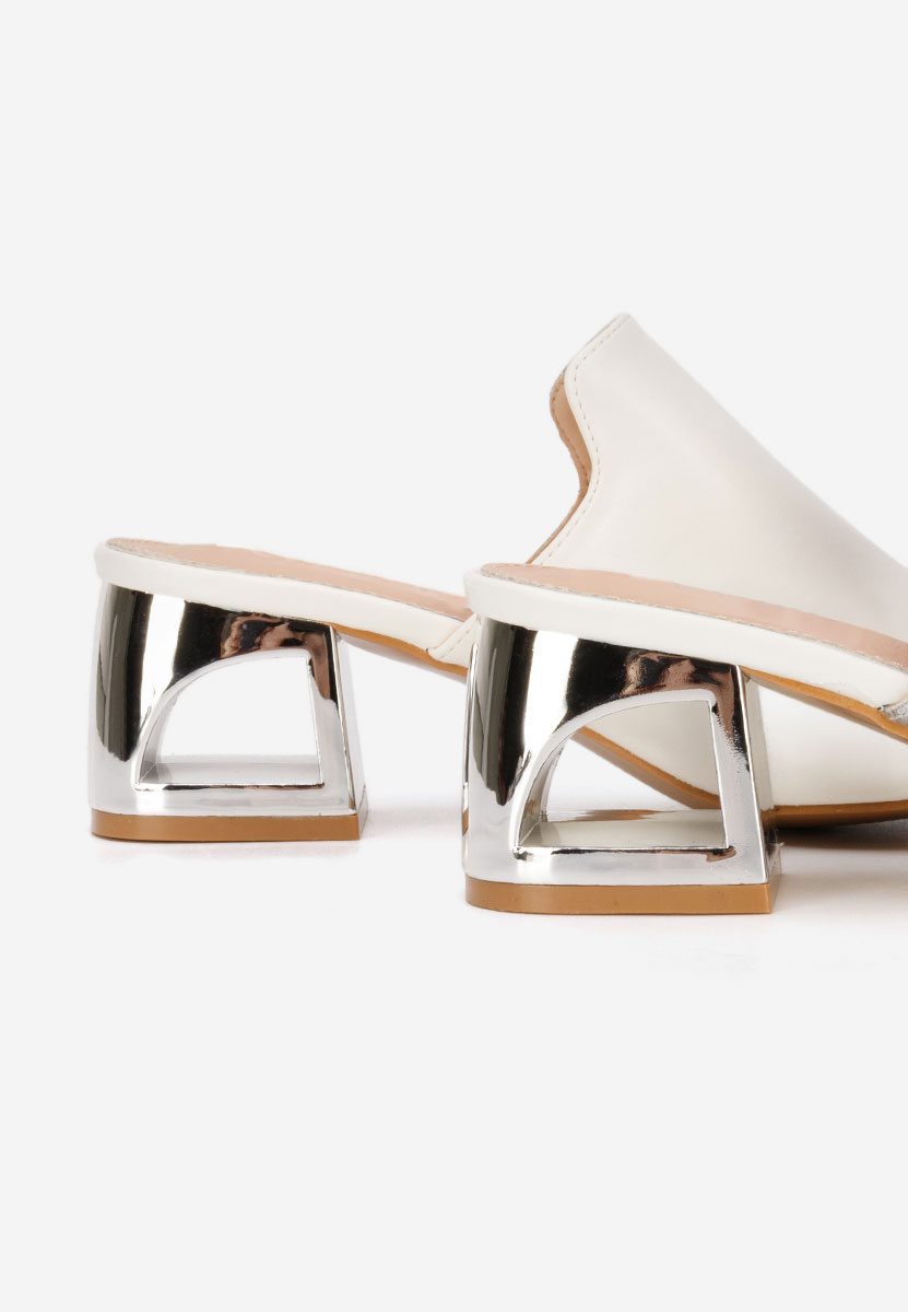 Papuče na petu Floriana V2 bijele