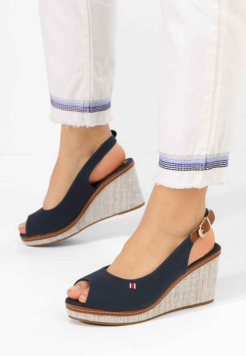 Sandale s platformom Carolla plavo navy