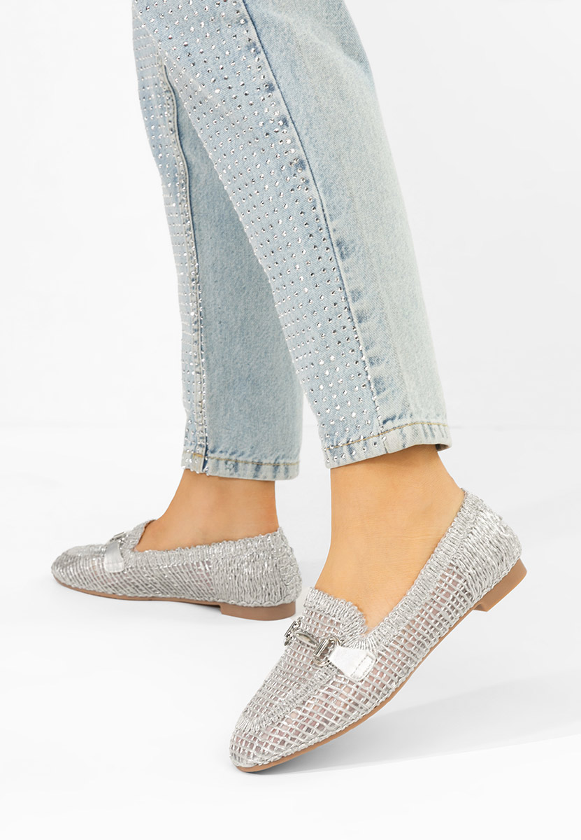 Ženske mokasinke Cameilia srebrno