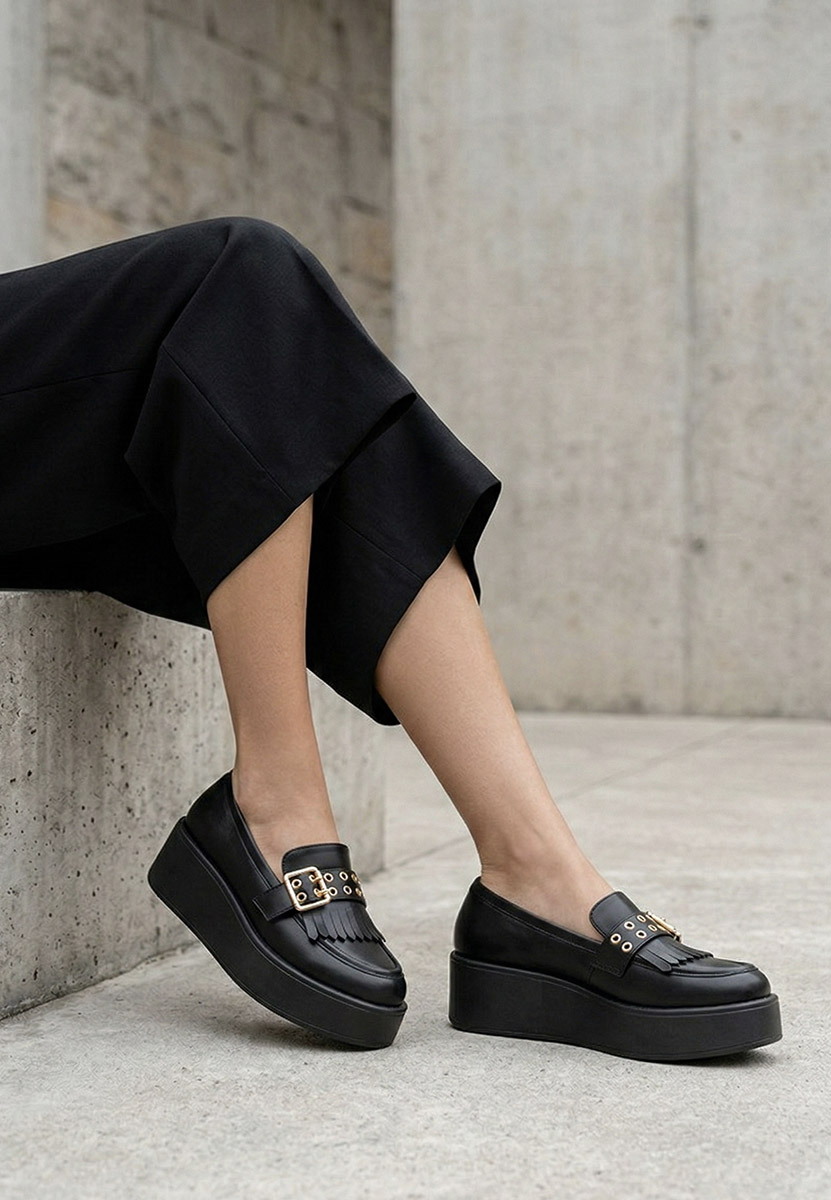 Mokasinke s platformom Magie crno