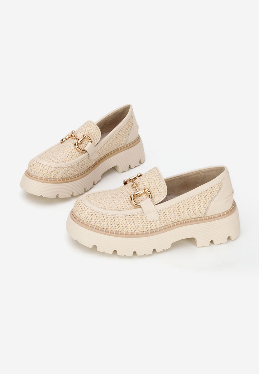 Mokasinke od prirodne kože Yolandia bež