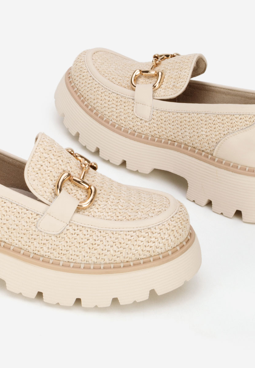 Mokasinke od prirodne kože Yolandia bež