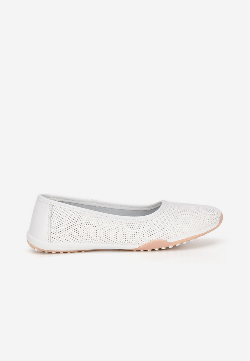 Balerinke od prirodne kože Sindia bijele