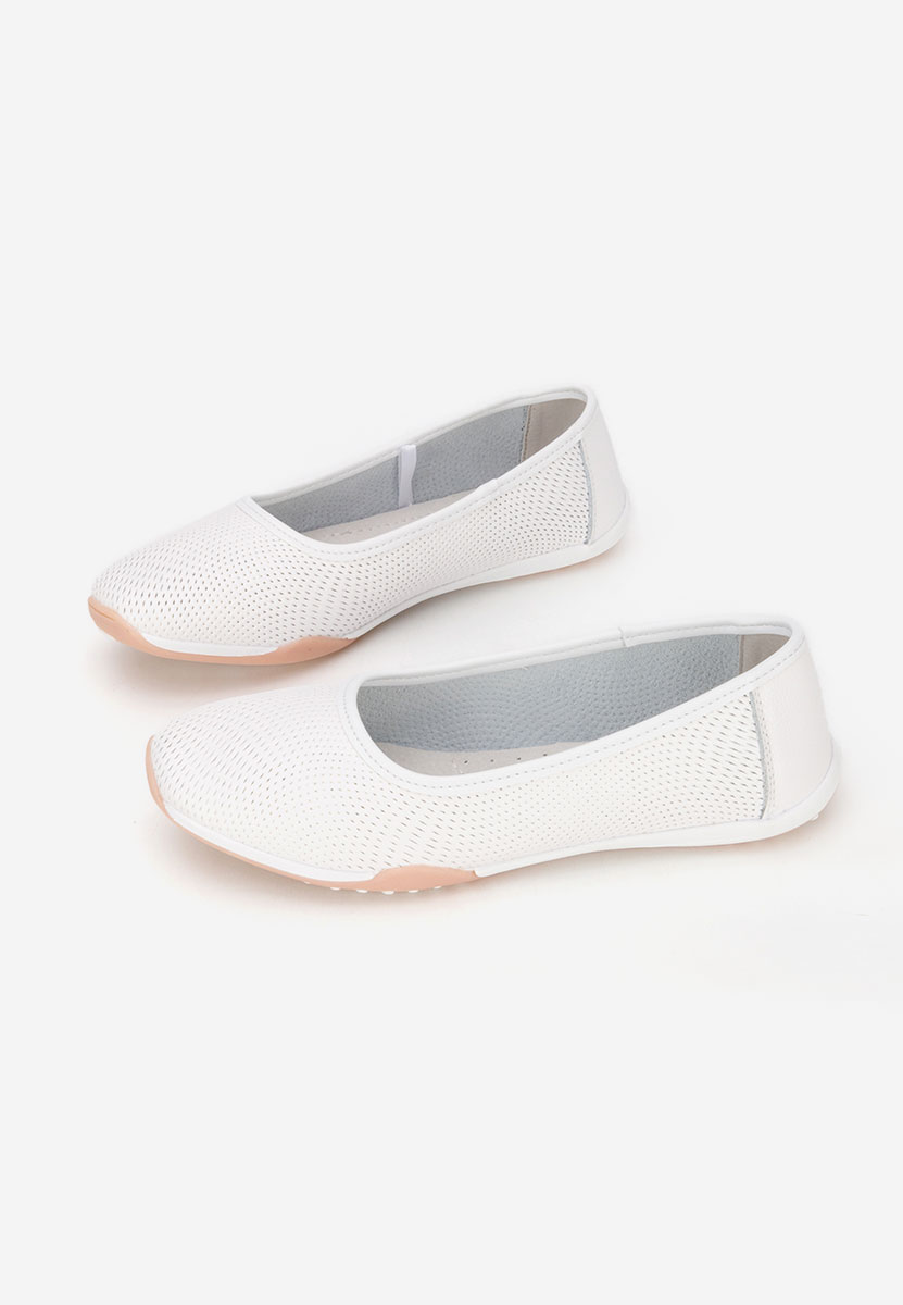 Balerinke od prirodne kože Sindia bijele