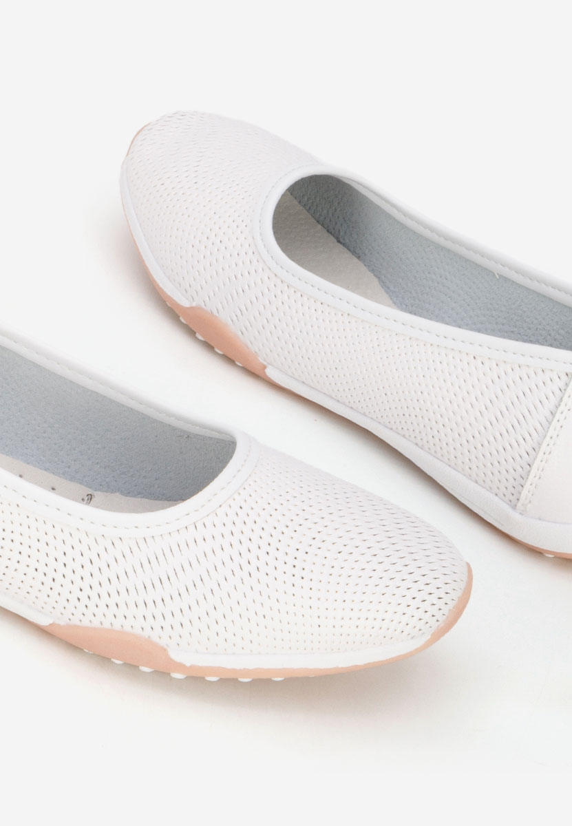 Balerinke od prirodne kože Sindia bijele