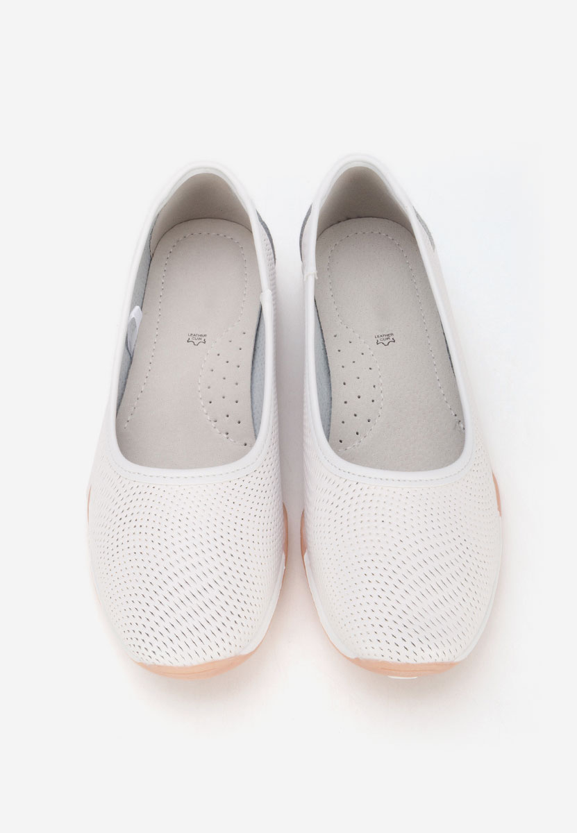 Balerinke od prirodne kože Sindia bijele